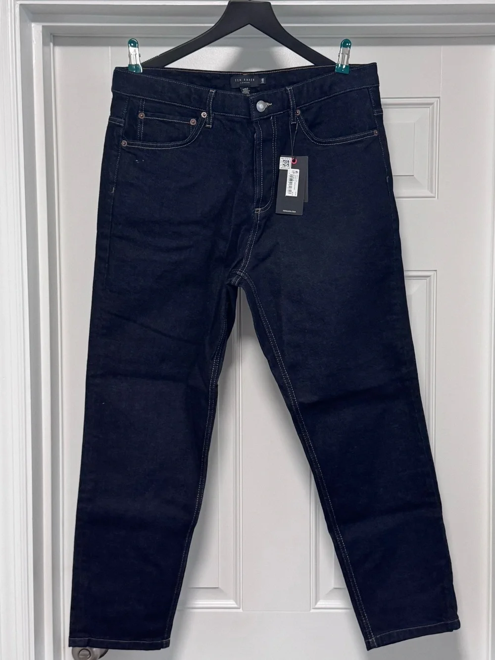 Ted Baker Dyllon Tapered Fit Stretch Jeans Dark Blue Mens Size 34R New With Tags